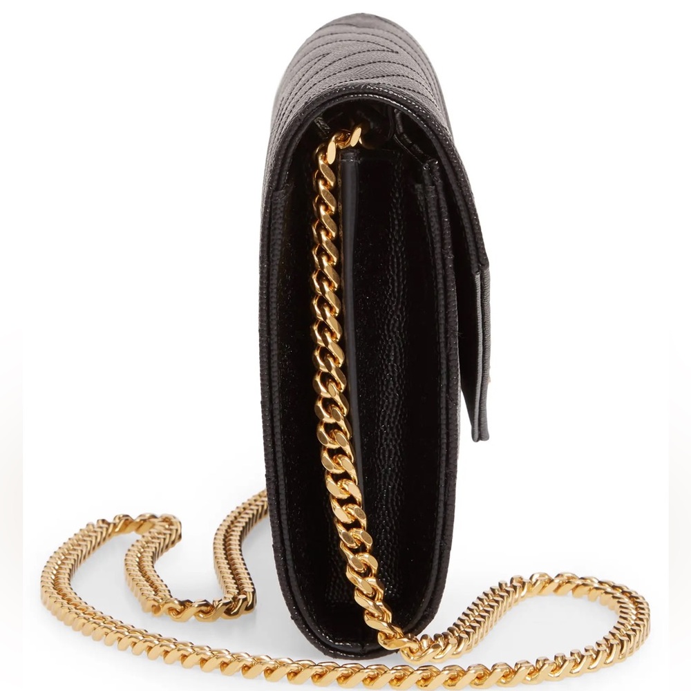 BNIB! MSRP$1995 YSL Saint Laurent Large Monogram Quilted Leather Wallet on Chain - Picture 10 of 16